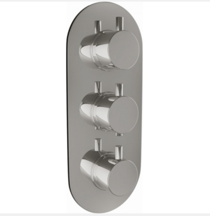 Scudo Chrome Round Single Outlet Valve with Twin Dual Handle