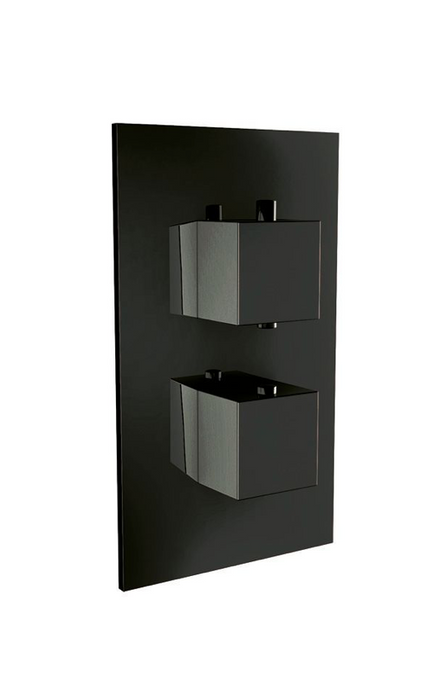 Scudo Noir Black Triple Handle with Double Outlet Valve