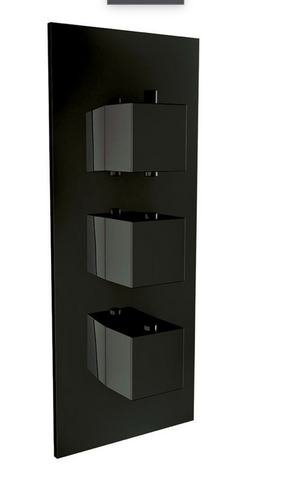 Scudo Noir Black Triple Handle with Double Outlet Valve