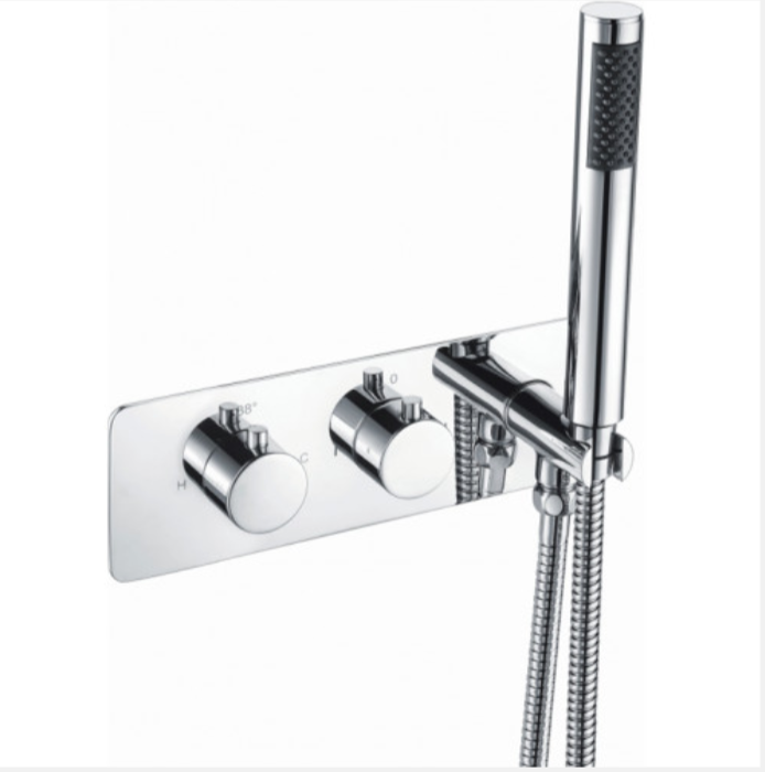 Scudo Chrome Two Outlet Concealed Valve with Diverter and Round Handle