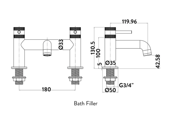 Core Noir Matt Black Bath Filler
