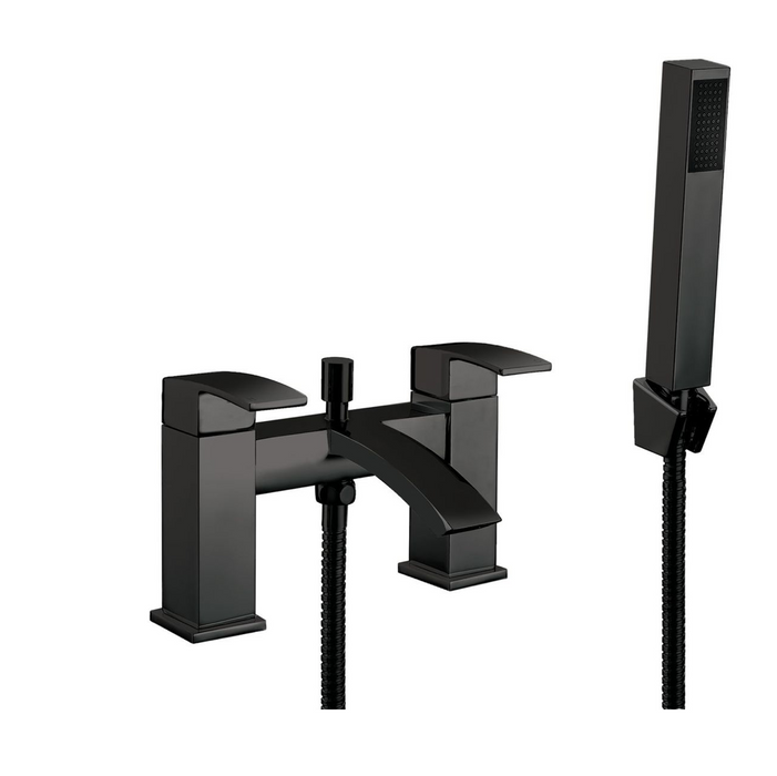 Descent Noir Matt Black Bath Shower Mixer Kit