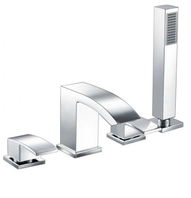 Descent Chrome 4 Hole Deck Mounted Bath Shower Mixer