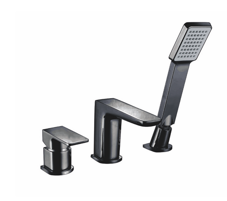 Muro Noir Matt Black 3 Hole Bath Mixer