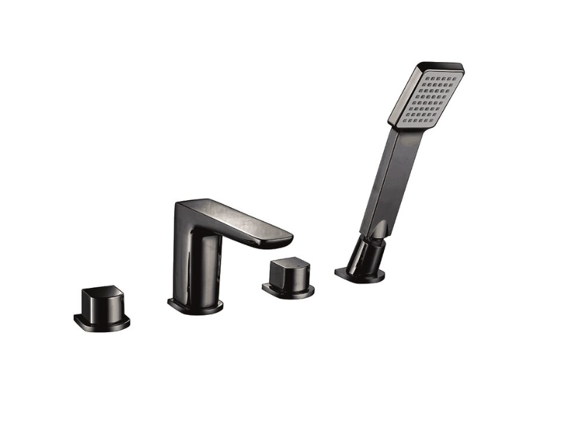 Muro Noir Matt Black 4 Hole Bath Mixer