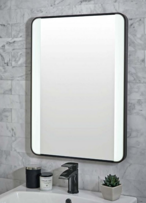 Mono Noir Soft Square Mirror with Shelf