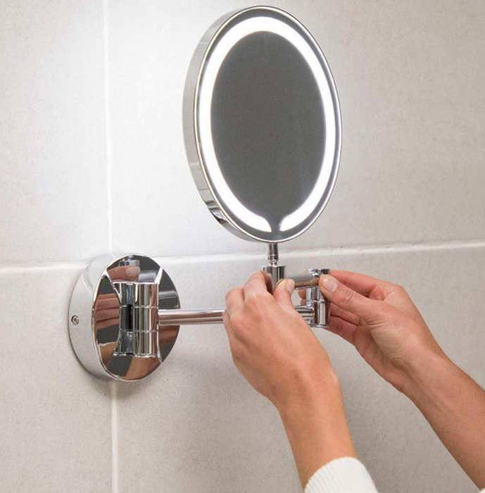 Noir Black Square Wall Mounted LED Make Up Mirror
