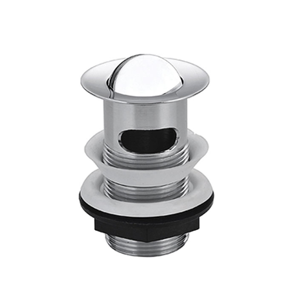 Chrome Round Dome Slotted Sprung Basin Waste