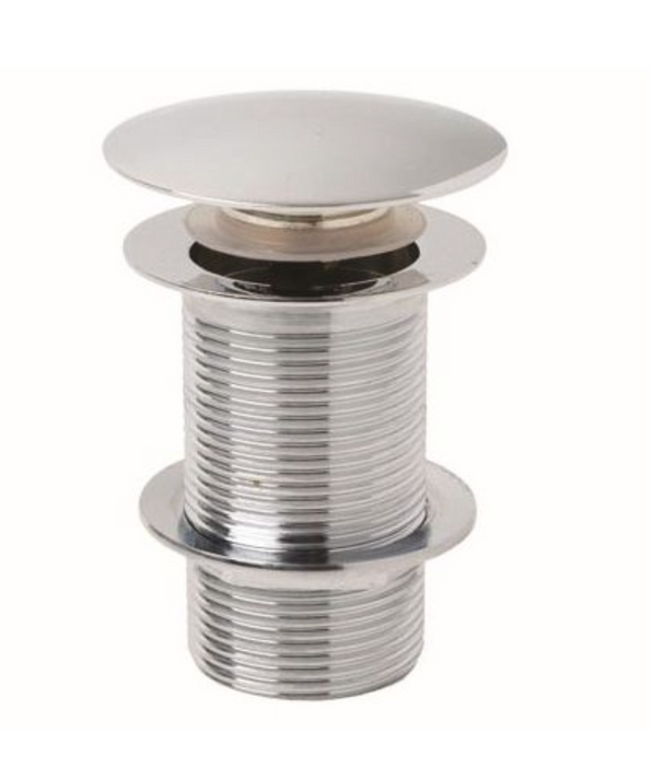 Chrome Round Dome Slotted Sprung Basin Waste