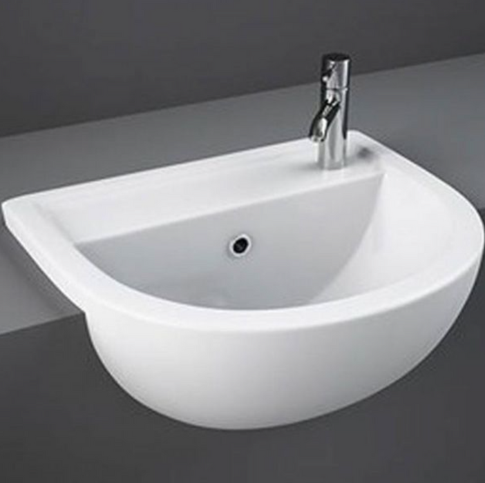 Compact 550mm Semi-Recessed Basin 1TH