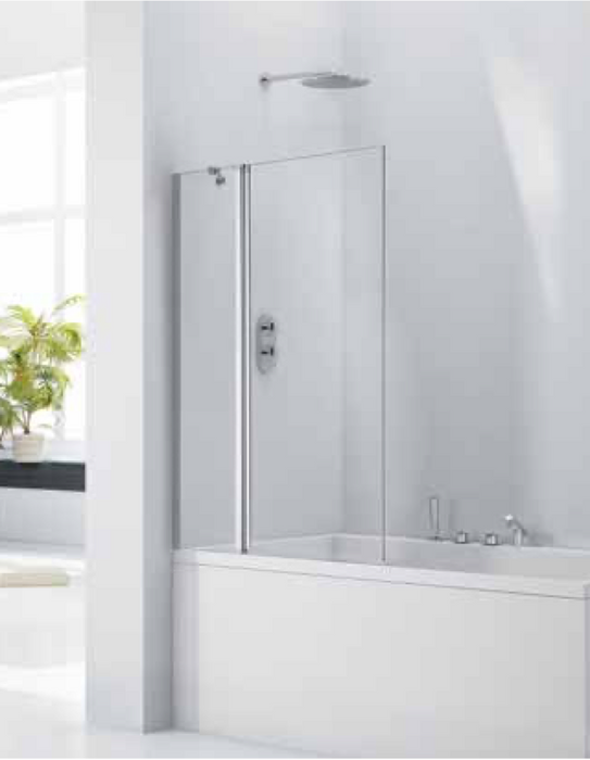 Aqua Double 6mm Fixed Panel Square Bath Screen 800 x 1400mm