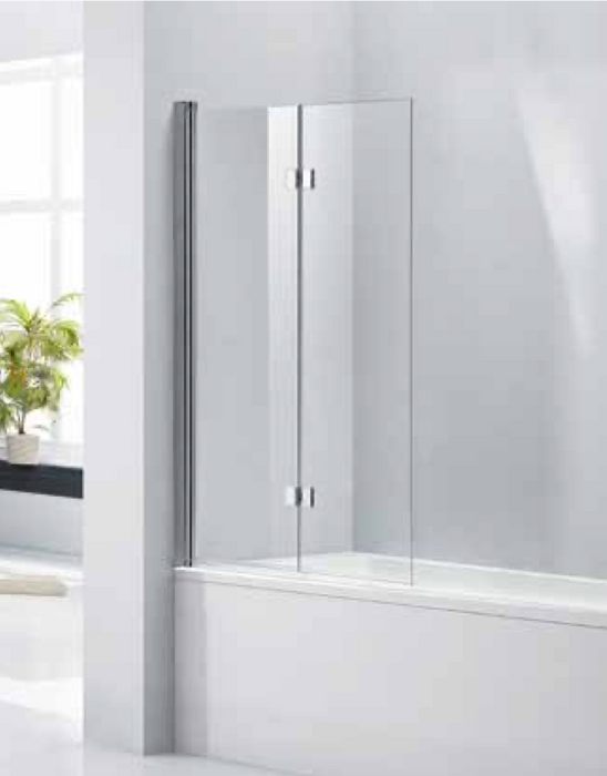 Aqua 6mm Double Folding Hinged Bath Screen 800 x 1400mm