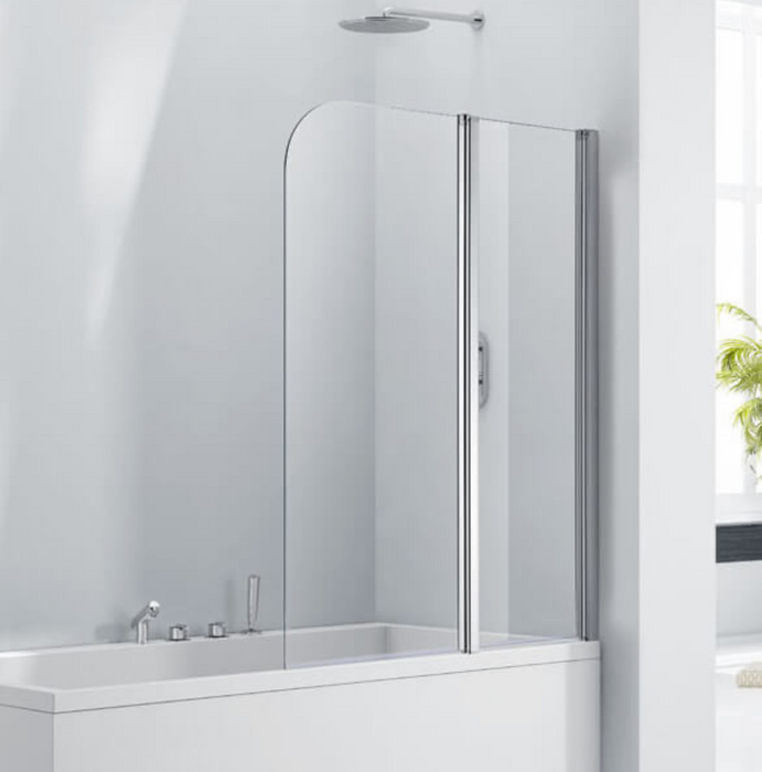 Aqua 6mm Double Folding Bath Screen 1200 x 1500mm