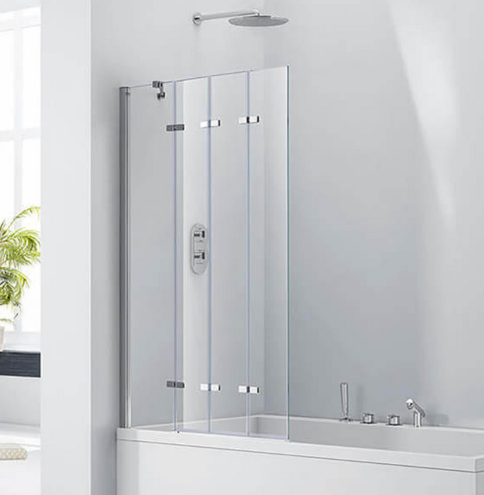 Aqua 6mm Frameless 4 Fold Bath Screen 965 x 1500mm LH