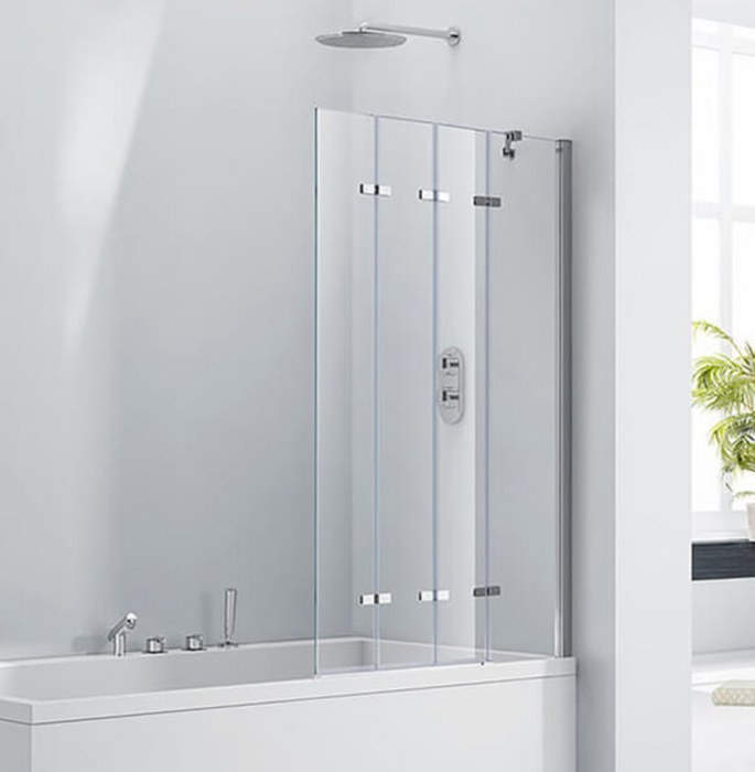 Aqua 6mm Frameless 4 Fold Bath Screen 965 x 1500mm RH
