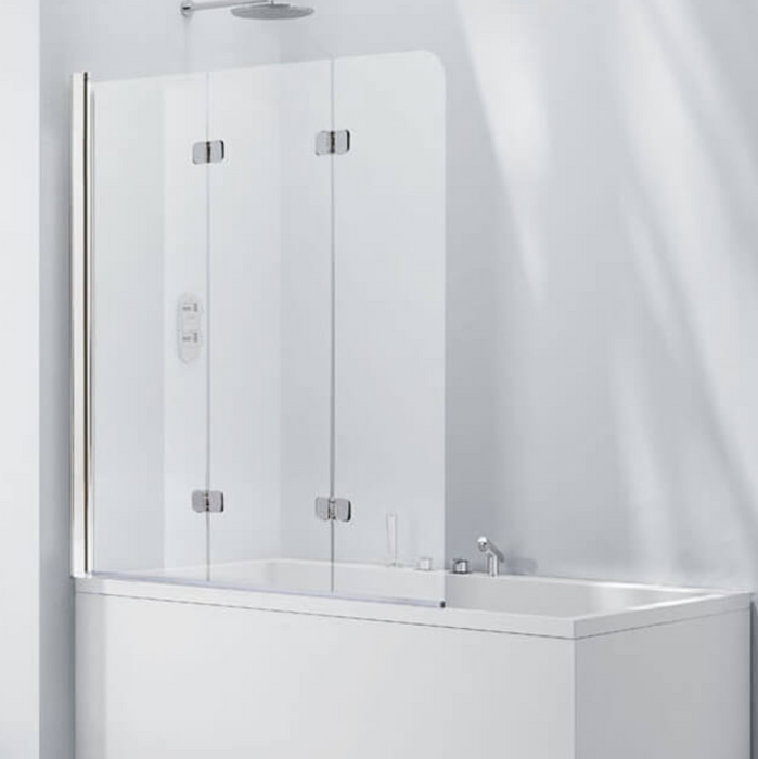 Aqua 6mm Frameless Tinted 3 Fold Bath Screen 1200 x 1400mm LH