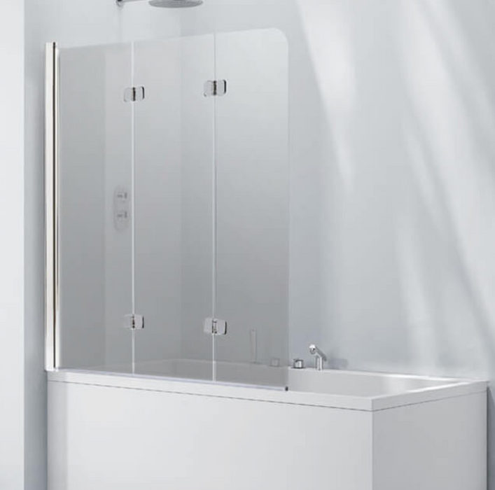 Aqua 6mm Frameless Tinted 3 Fold Bath Screen 1200 x 1400mm LH