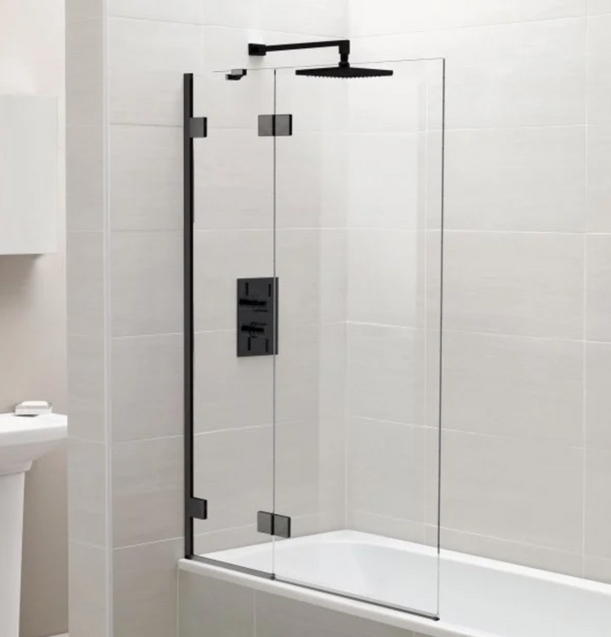 Identiti Black Hinged Bath Screen 900 x 1400mm