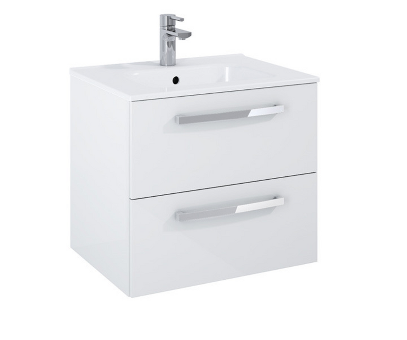 Aquatrend Gloss Grey 600 Wall Hung Vanity with Basin