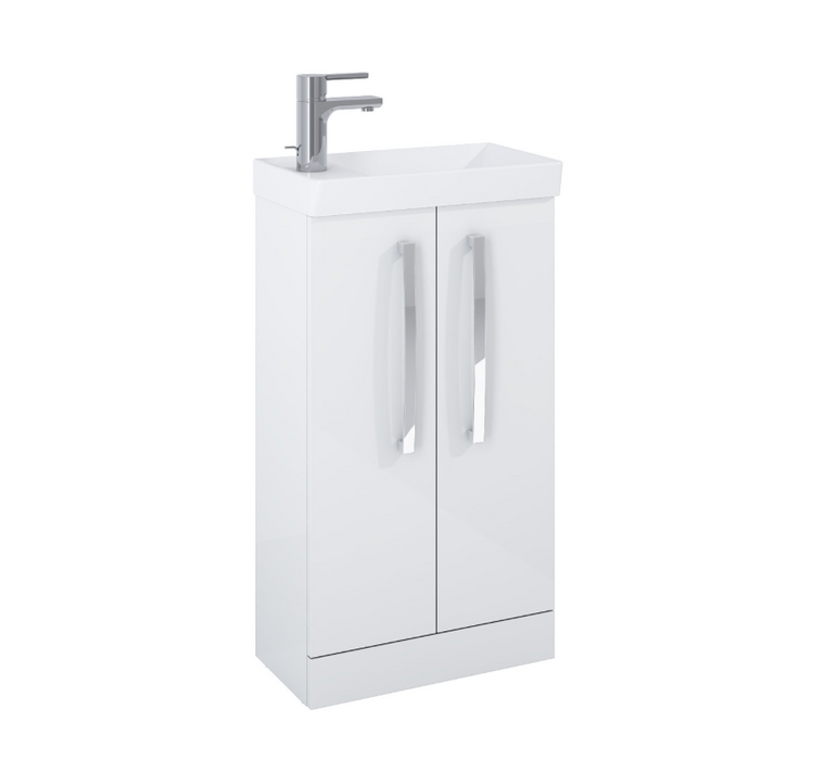 Aquatrend Gloss White 455 Cloak Vanity with Basin