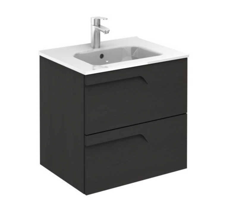 Vitale Slimline Smoke 610 Vanity Unit with Square Basin