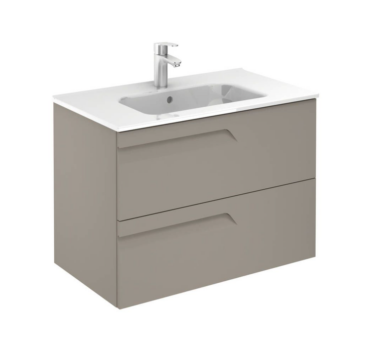 Vitale Slimline Urban Grey 610 Vanity Unit with Square Basin