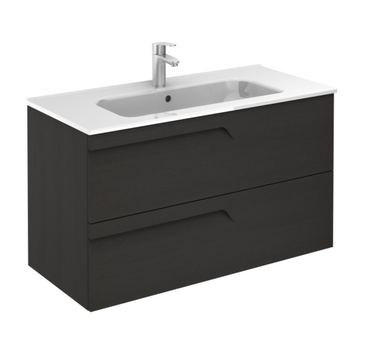 Vitale Light Oak 1010 Vanity Unit with Square Ceramic Basin