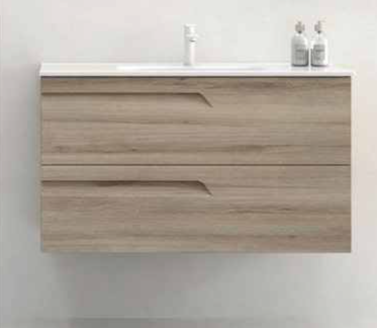 Vitale Light Oak 1010 Vanity Unit with Square Ceramic Basin