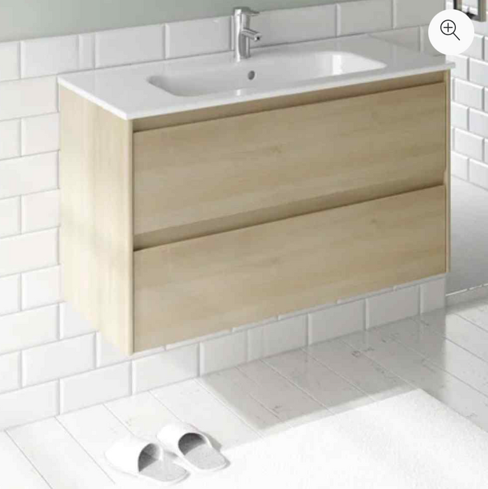Alfa Matt White 900 Wall Hung Vanity Unit with Basin