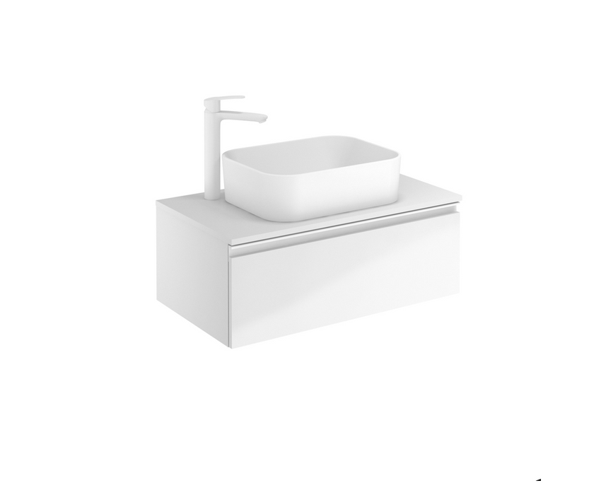 Vida Gloss White 800 Single Drawer Vanity Unit