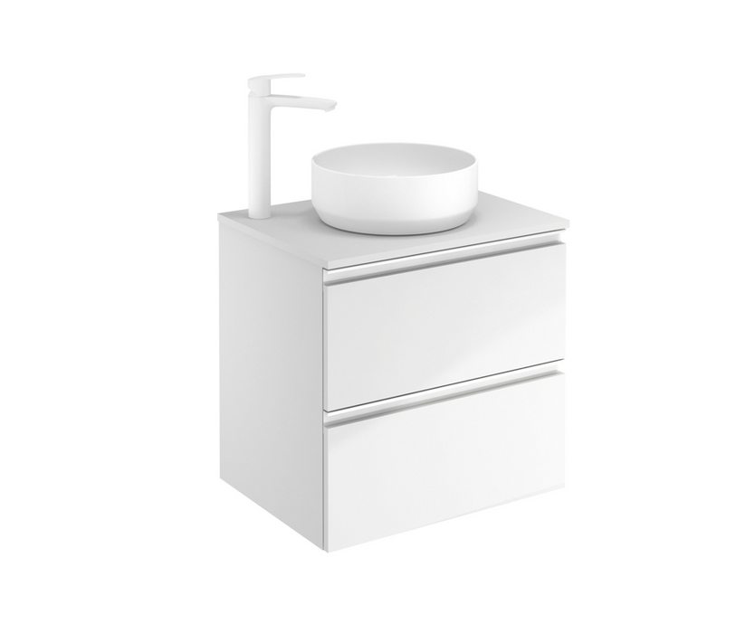 Vida Gloss White 800 Double Drawer Vanity Unit