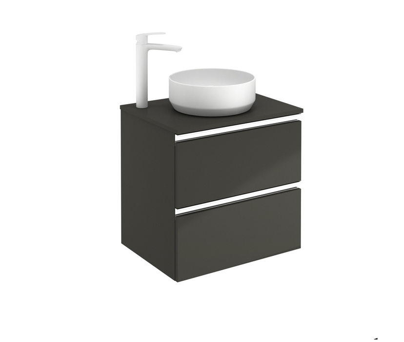 Vida Gloss White 600 Double Drawer Vanity Unit