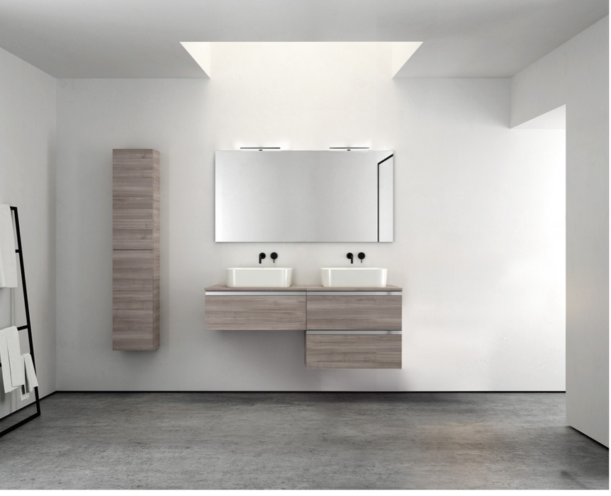 Vida Gloss White 600 Double Drawer Vanity Unit