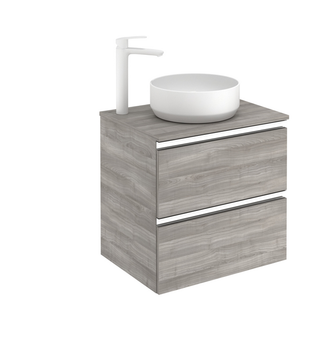 Vida Gloss White 600 Double Drawer Vanity Unit