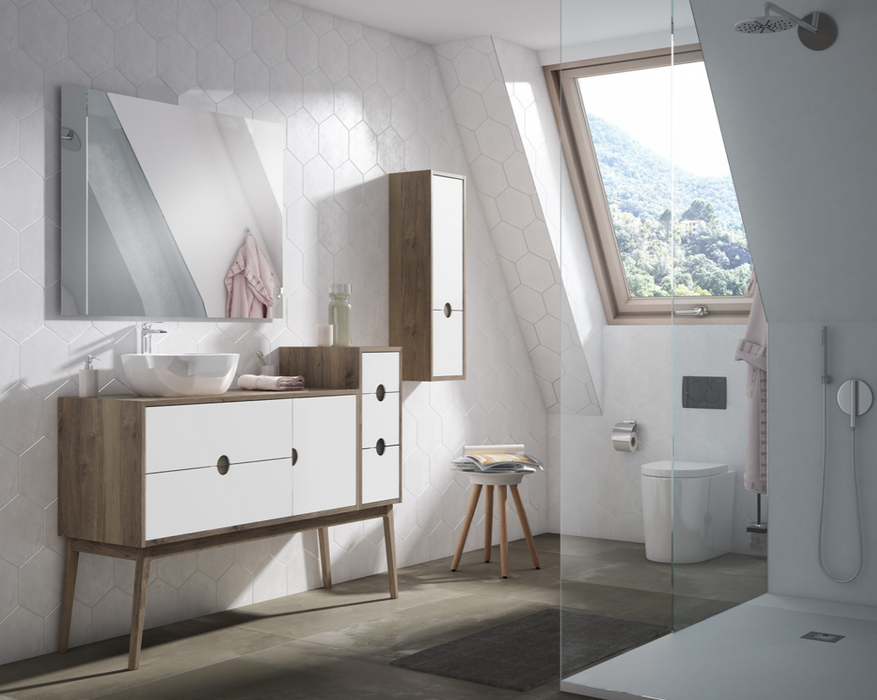 Kompass White/Oak 300 Triple Drawer Unit