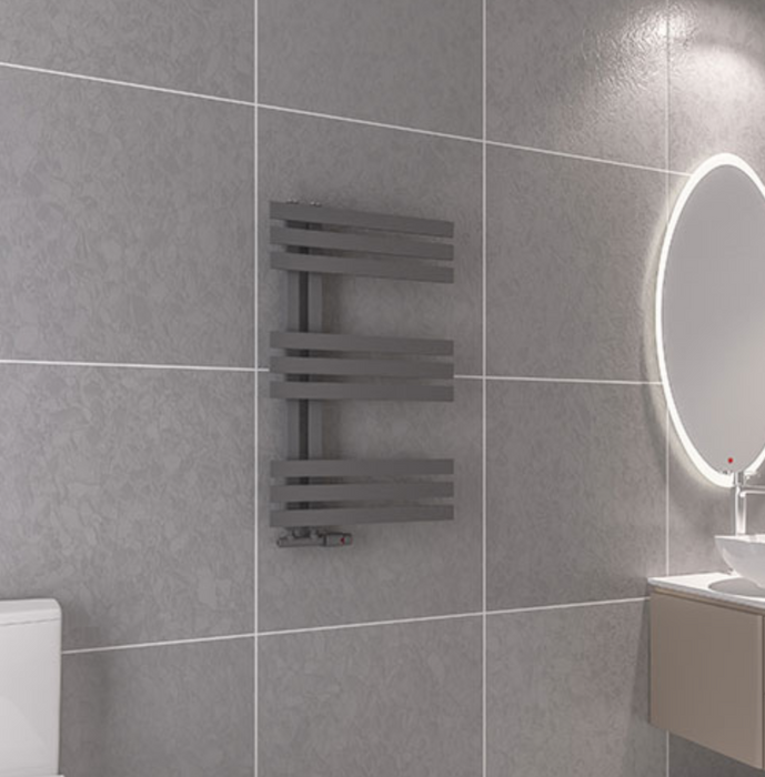 Pezzo Black Designer Towel Rail 600 x 800mm