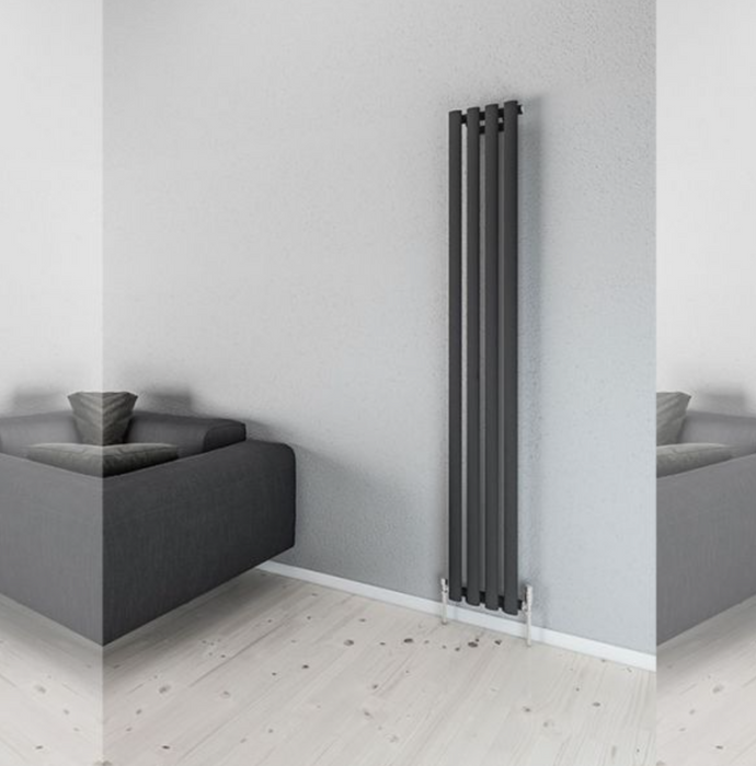 Moda Chrome Steel Designer Radiator 420 x 1800mm