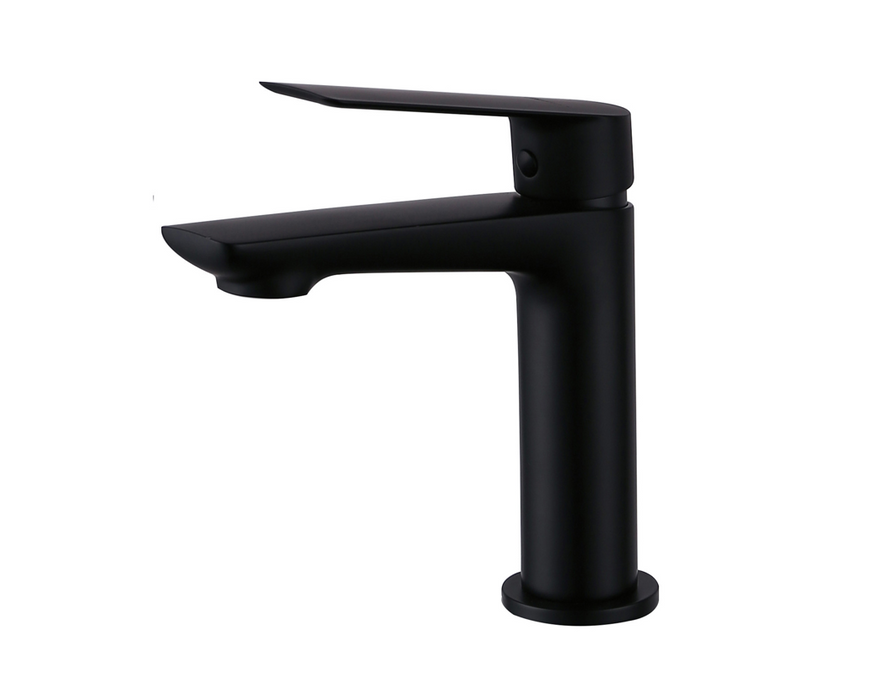 Sleek Matt Rodium Basin Mixer with Click-Clack Waste