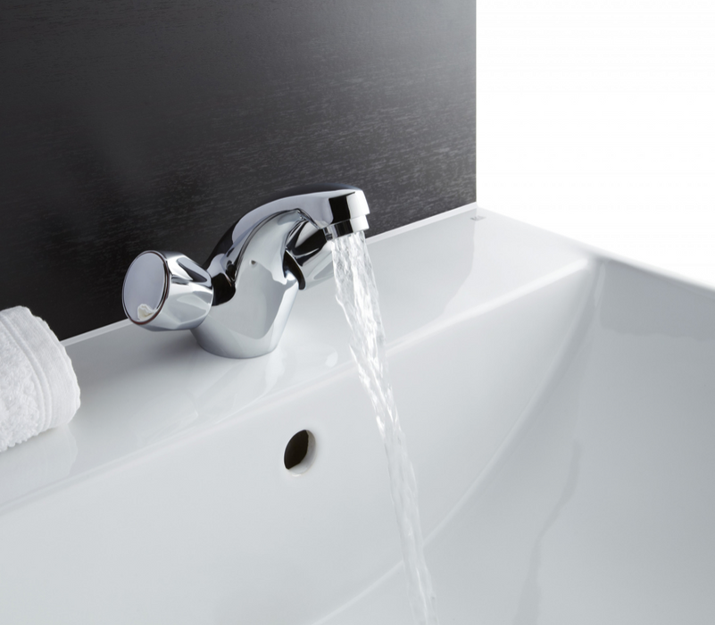 Entree Chrome Basin Mixer with Click-Clack Waste