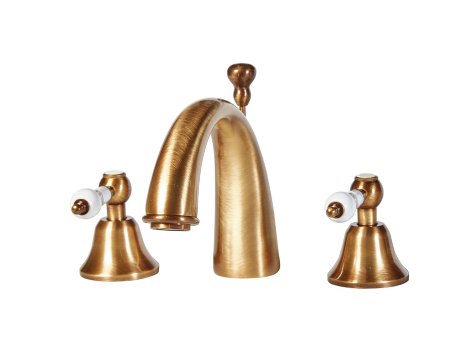 Holborn Etros Brass 3TH Basin Mixer with Pop-Up Waste