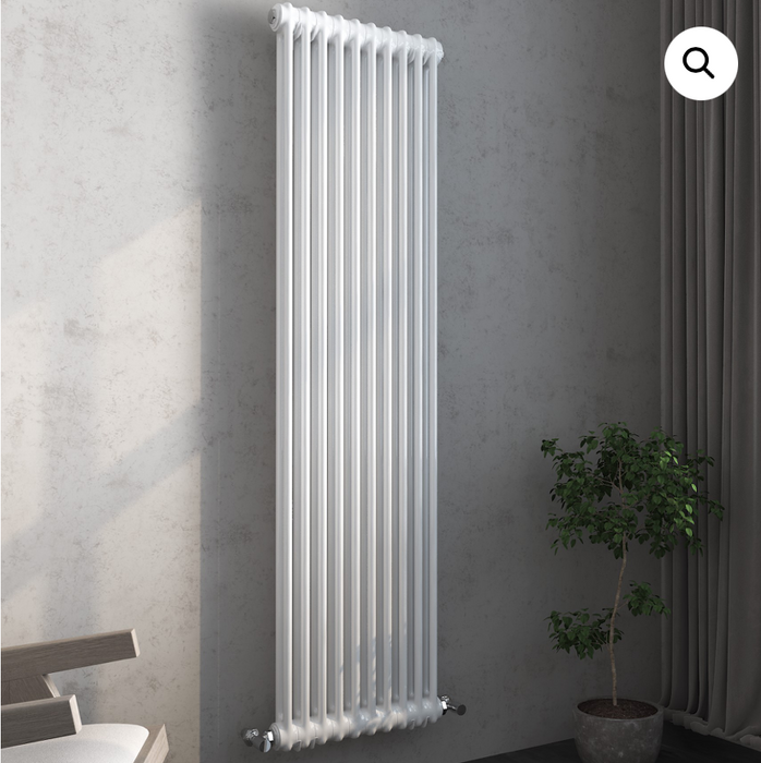 Savoy Noir Black Vintage Vertical Radiator 1800 x 460mm
