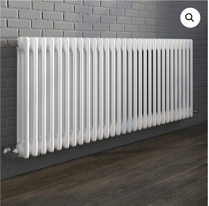 Savoy White Vintage Horizontal Radiator 600 x 1177mm