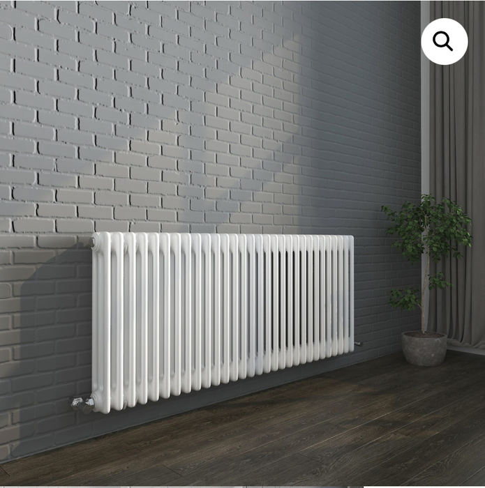 Savoy Noir Black Vintage Horizontal Radiator 600 x 1355mm