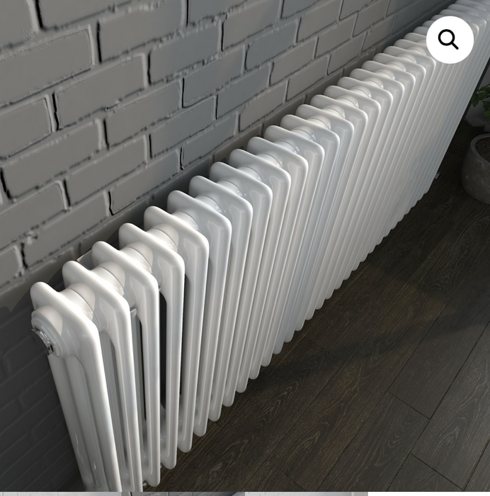 Savoy White Vintage Horizontal Radiator 600 x 643mm