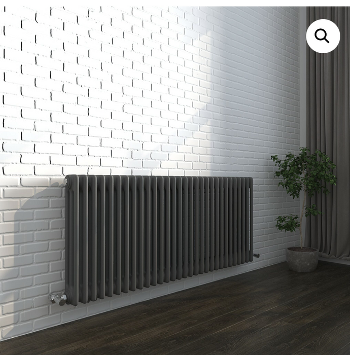 Savoy Anthracite Vintage Horizontal Radiator 600 x 1355mm
