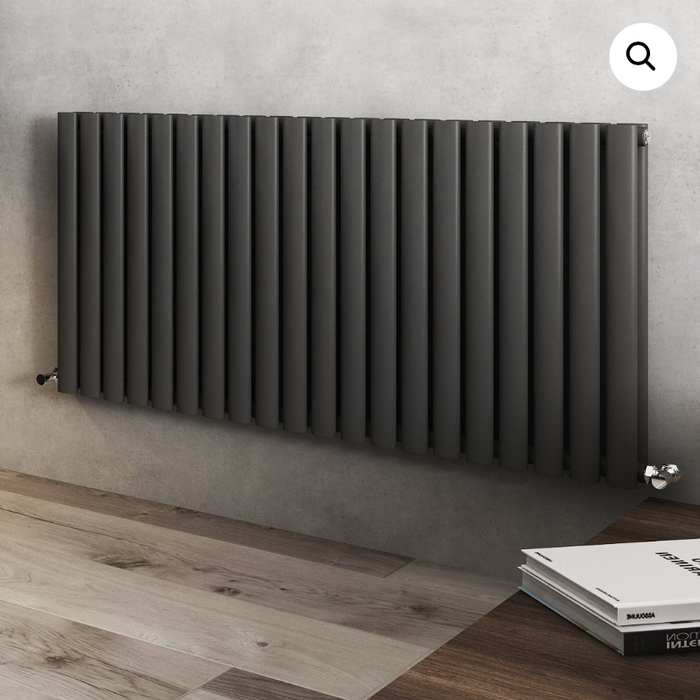 Elle White Horizontal Double Radiator 400 x 1620mm