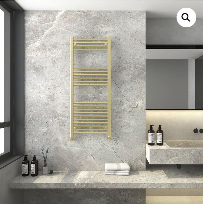 Tivoli Brushed Brass Towel Radiator 1200 x 500mm
