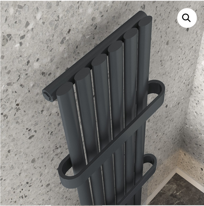 Kenzio Noir Black Towel Radiator 1600 x 500mm