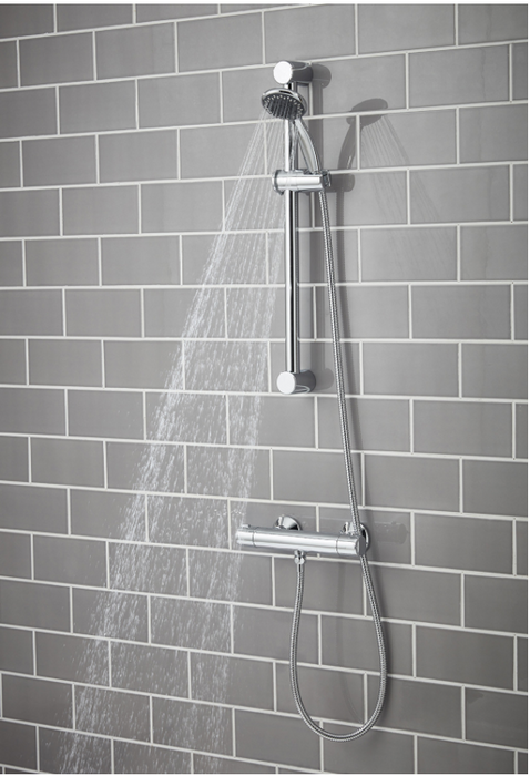 Classic Chrome Round  Bar Valve and Slide Rail Kit