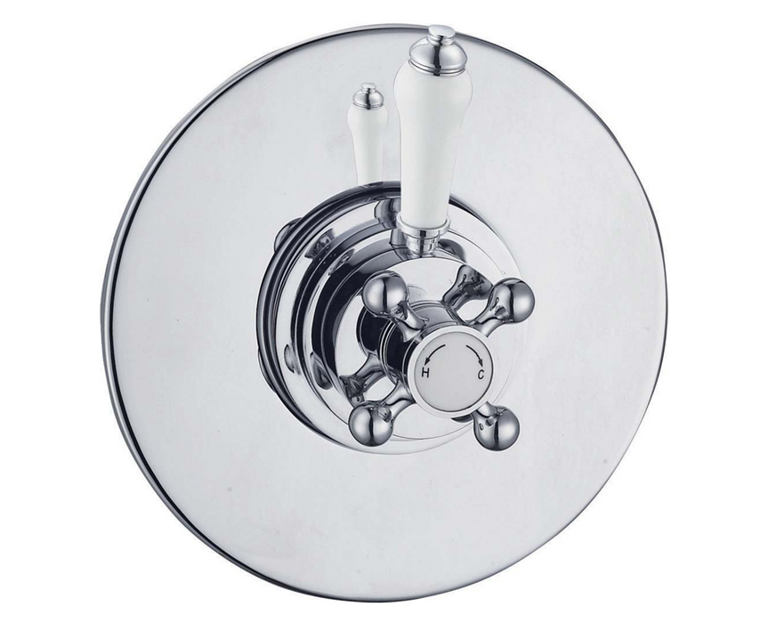 Edwardian Chrome Round Concealed Thermostatic Shower Valve